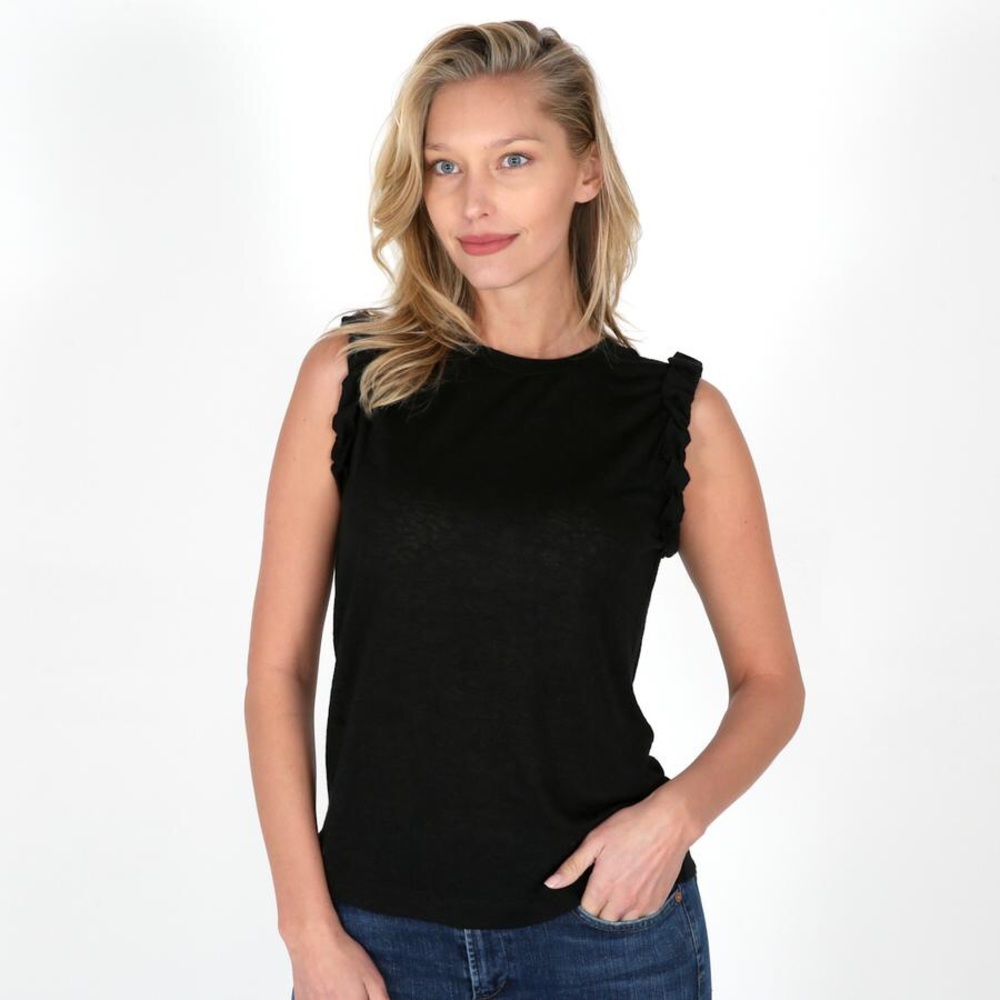 NWT Shabby Chic Clothing Margaux Black Ruffle Tank